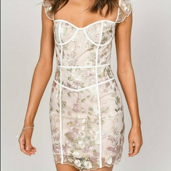 TOBI FANCY THAT MULTI FLORAL BODYCON DRESS - Size small - Picture 1 of 12